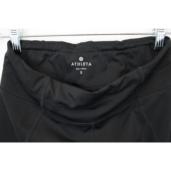 Athleta Mesh Capri Leggings Women S Black Drawstring Athleisure Fitness Yoga - Picture 11 of 15